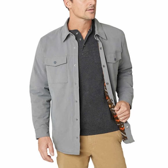 GRAY NWT Eddie Bauer Men’s Fleece Lined Jacket - Picture 2 of 11